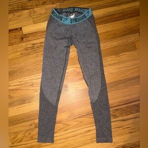 GymShark Flex Leggings Charcoal Marl/Dusky Teal size Small